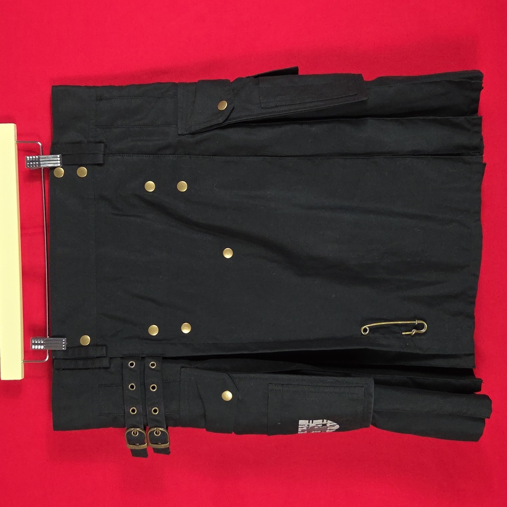 DAMN‎ NEAR KILT EM Utility Industrial Gothic Kilt Black Mens Size Medium Large